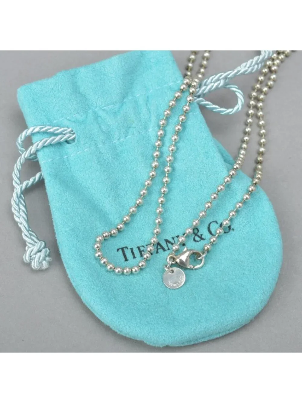 Tiffany & Co Polished Ball Chain Necklace 86 Long